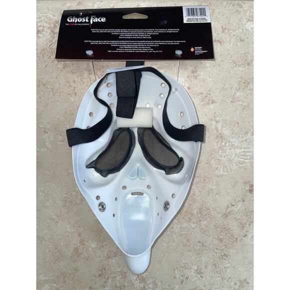 SCREAM GHOST FACE WHITE HOCKEY MASK COSTUME FW93602 NEW - Picture 2 of 2